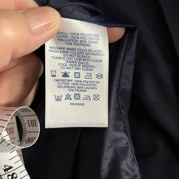 Down jacket,Large,LandsEnd brand,zipper & snap closures,side and inside pockets - Picture 3 of 9